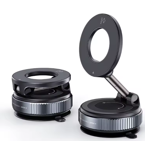 Support de Téléphone Magnétique avec Ventouse à Vide & Aimants Puissants – Rotation 360° Universelle Compatible iPhone et Smartphones